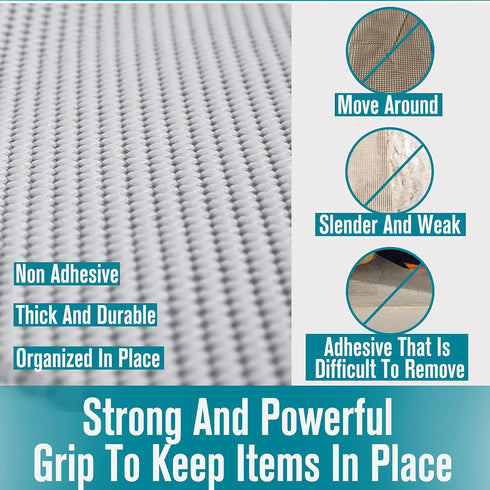 Shelf Drawer Liner Non-Adhesive with Non Slip Durable Strong Clean Size 17.7 Inches X 10 Feet Drawers, Shelves, Cabinets, Storage for Kitchen and ...