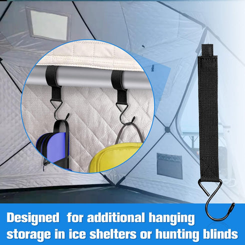12Pcs Ice Fishing Shelter Coat Hooks, Heavy Duty Ice Fishing Shelters Hooks Accessory Hanger for Ice Fishing Tent, Outdoor Camping, Hunting Blinds...
