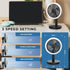 Rechargeable Small Quiet Desk Fan - 2400 mah 5-inch Table Fan with LED Light, Portable Battery Operated Fan with Hook for Office, Bedroom, Camping...