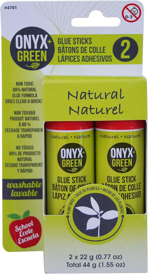 Onyx and Green 4701 Glue Sticks, Non-Toxic, 2 Piece...