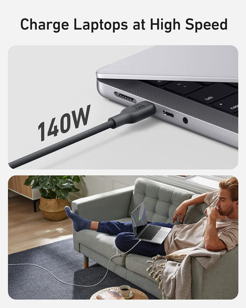 Anker USB C to C Cable (240W 6ft), Charging Cable for iPhone 15/15Pro,MacBook Pro 2020, iPad Air 4, Samsung Galaxy S23+/S22 Ultra (Phantom Black)....