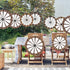 Outus 9 Pcs Wagon Wheel Decorations Paper Fans Wooden Wagon Wheels Wall Decor Western Hanging Paper Fans for Wild West Western Cowboy Themed Class...