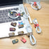 Cord Organizer,Cord Keeper,Cable Organizer USB Holder,Cable Management,Cable Straps,Earbud case,wrap Headset Winder,Phone Earphone Clips Ties (gra...