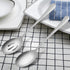 LIANYU 5-Piece Matte Serving Utensils Set, Stainless Steel Serving Set Include Serving Spoon Fork, Flatware Serving Pieces for Buffet Catering, Sa...