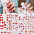 Valentine's Day Nail Stickers Decals Cute Heart Nail Art Decals 3D Self-Adhesive Nail Stickers Heart Strawberry Bow Flower Nail Designs Nail Decal...