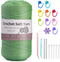328 Yards Yarn for Crocheting,250g/8.81oz Light Green Crochet Yarn,Soft Yarn for Crocheting Knitting with Stitch Markers,Blunt Needles Chunky Thic...