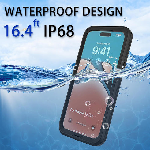 for iPhone 15 Pro Waterproof Case,Retail Packaging,IP68 Full Sealed Snowproof Dustproof Shockproof Heavy Duty Protection Cover with Screen Protect...