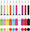 Junkin 40 Pcs Lipstick Holder Keychain Lip Holder Keychain Clip on Lipstick Pouch Fluffy Ball Keychain with Keyring...