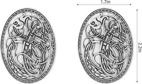 4pcs Viking Brooches Norse Dress Apron Pins Nordic Cloak, Shawl, Coat, Sweater Buckle Set with Age Oval Brooch, Turtle Amulet, Sweden Pin, Talisma...