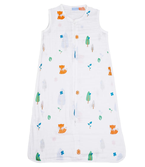 Muslin Cotton Toddler Sleeping Sack Bag, 0.5 Tog baby Lightweight Wearable Blanket for boy and girl (S, Forest)...