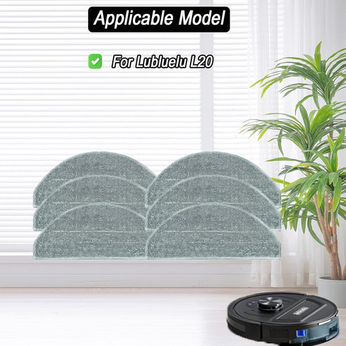 6 Pcs Mop Pads Accessories for Lubluelu L20 Robotic Robot Vacuum Cleaner, Washable and Reusable Microfiber Mop Pads Replacement Part...