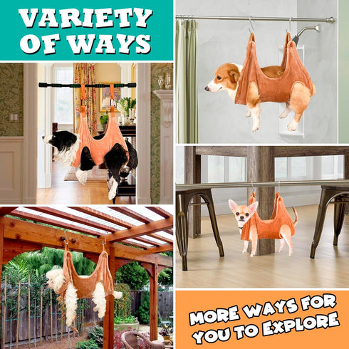 WSCXSC Dog Grooming Kit, Dog Grooming Supplies, Dog Grooming Hammock, Dog Grooming Harness, Dog Nail Clippers, Dog Nail Grinder, Hooks, Dog Hammoc...