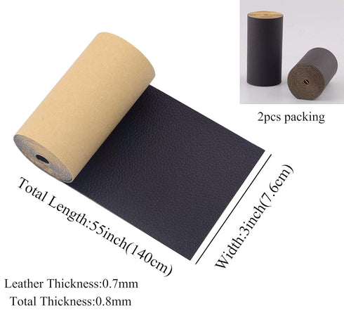 KJML DIY Leather Repair Patch Tape for Couches 2packs kit 3X55inch Self-Adhesive refinisher cuttable for Furniture Sofa Vinyl Car Seats Couch Chai...