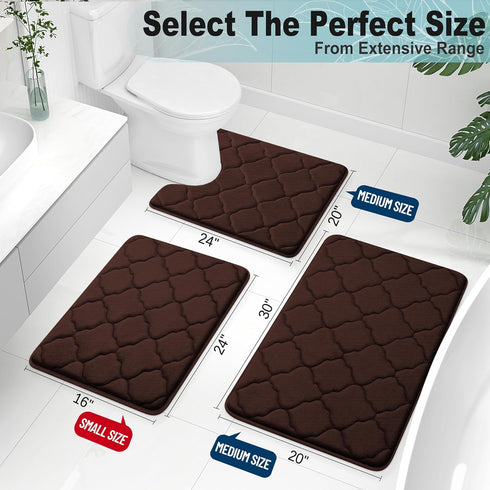OLANLY Memory Foam Bath Mat Rug 30x20, Ultra Soft Non Slip and Absorbent Bathroom Rug, Machine Wash Dry, Comfortable, Thick Bath Rug Carpet for Ba...