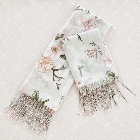 ModParty Floral Scarf for Women - Lightweight Flower Scarves with Fringe - Flower Shawl Wrap for Spring Fall Winter - Boho Gift Idea for Mom - Lig...