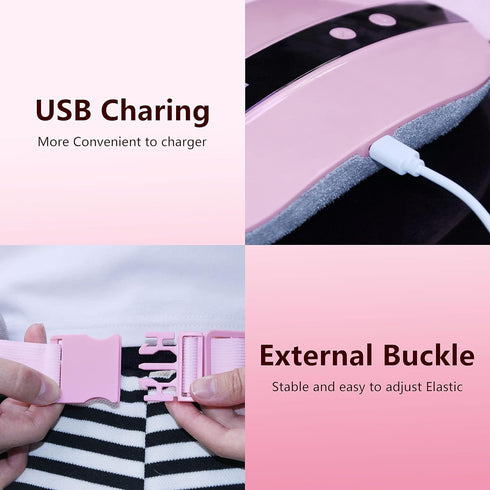 Portable Cordless Heating Pad, Heating Pad for Back Pain with 3 Heat Levels & 3 Vibration Massage Modes, Portable Electric Fast Heating Belly Wrap...