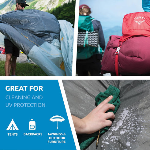 Nikwax Tent & Gear SolarWash, Cleaning, Waterproofing and UV Protector, Cleaner, Maintenance, Restores DWR Water Repellency on Outdoor Gear, Rain ...