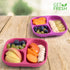 GET FRESH Bamboo Kids Divided Plates Set – 2-Pack 3 Compartment Bamboo Childrens Plates for Kids Meals – Reusable Bamboo Toddler Divided Plates Se...