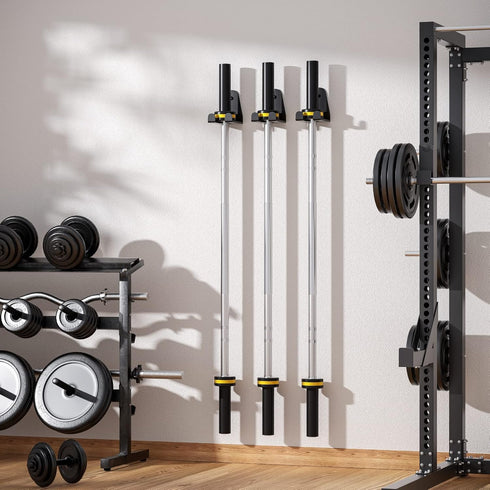 Olympic Barbell Hanger,Garage Gym Bar Wall Rack,Vertical Barbell Mount Rack,Black Powder Coated,Space Saving Commercial or Home Gym Accessory,Hold...