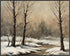Posterizer 1 pcs-snowy jungle in winter in oil painting style-13-Landscape & Nature Art-GIft for Men Women Teens-Dining Room Decor- unframed wall ...