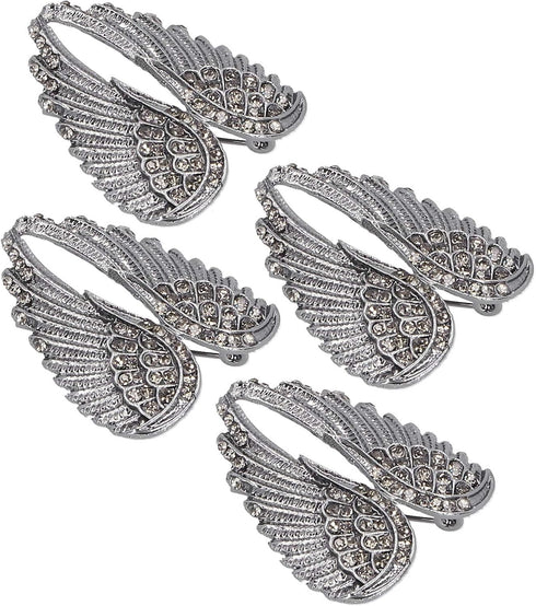 4Pcs Angel Wing Pin Brooch Unisex Crystal Angel Wing Corsage Pin Brooch Cardigan Breastpin Clip Lapel Pin Coat Badges for Tuxedo Blazer Cardigan S...