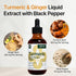 Turmeric 3-in-1 Liquid Extract 4 fl oz - Curcumin & Ginger, Black Pepper - Natural Herbal Supplement - Joints & Muscle Support Drops - Immune and ...