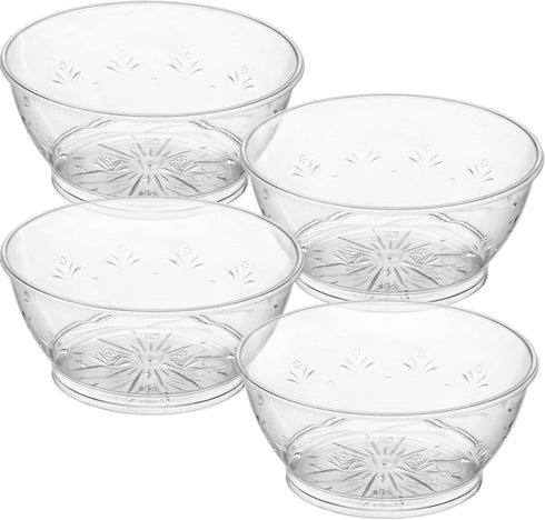 Clear Mini Plastic Bowls - (Bulk 50 Pack) 6 Oz Disposable Premium Hard Plastic Dessert Bowls for Serving, Weddings, Catering, Parties, Ice Cream, ...