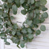 idyllic Eucalyptus Leaves Wreath Metal Polyester Fabric Paper Round Green Wreath 22 Inches for The Front Door Decor...