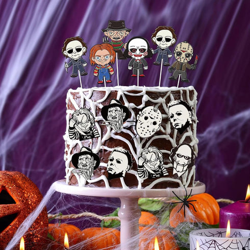 Horror Characters Fondant Molds Scary Movie Characters Silicone Mold For Halloween Friends Cake Decorating Cupcake Topper Candy Chocolate Gum Past...