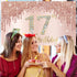 Happy 17th Birthday Banner Backdrop Decorations for Girls, Rose Gold 17 Birthday Party Sign Supplies, Pink Seventeen Birthday Poster Background Ph...
