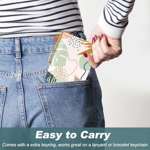Nipichsha Credit Card Holder, Small RFID Card Wallet for Women, Slim Leather Wallet Organizer, Pocket Business Card Case with Zipper & Keychain (B...
