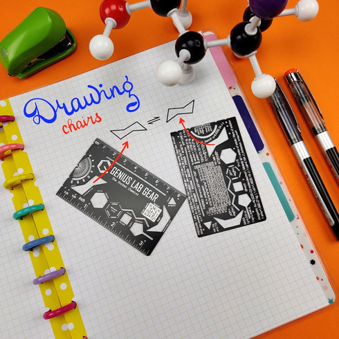 Pocket Chemist: Organic Chemistry Stencil Drawing Template Small Metal Ruler - Chemist, Chemical Engineers, Biochemist - Molecule, Graduation Home...