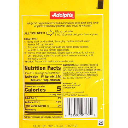 Adolph Original Meat Tenderizing Marinade, 1-Ounce (Pack of 8)...
