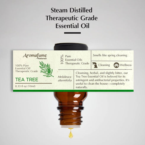 AROMAFUME Tea Tree Essential Oil - 100% Natural, Therapeutic Grade Essential Oils - Pure, Healing Aromatherapy Oil for Home Diffusers - Gifts for ...