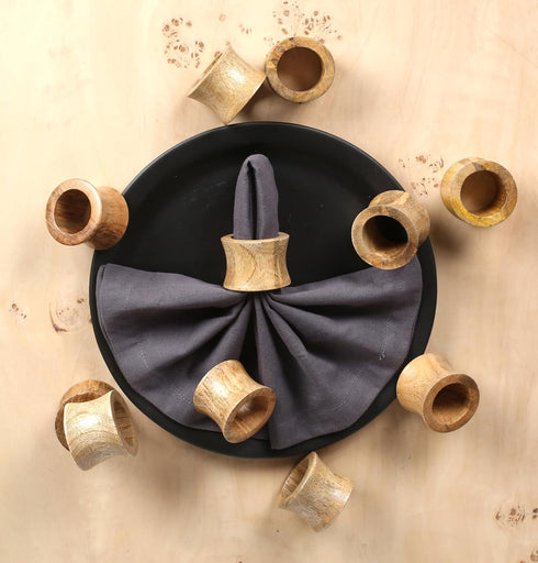 Rustic Wooden Napkin Rings Set of 12 - Handmade Natural Wood Napkin Holders for Table Decor, Farmhouse Dining, Weddings, Holidays, Parties, Everyd...