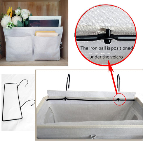 Bedside Caddy Organizer/Bedside Hanging Storage Bag Multi-Function Caddy for Bunk bed Hospital Beds Dorm Bed Rails, Holders Books Glasses Phones M...