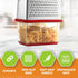 Spring Chef Professional Red 10" Parmesan Cheese Grater With Container, Stainless Steel & Soft Grip Handle, 4 Sided Kitchen Carrot Shredder, Handh...
