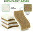 16 Pack Biodegradable Natural Kitchen Sponge - Compostable Cellulose and Coconut Walnut Scrubber Sponge - Eco Friendly Sustainable Sponges for Dis...