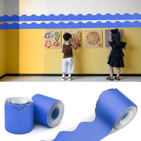 65.6 Feet Bulletin Board Borders 2 Rolls Trim Bulletin Boards Bulletin Board Border Decorative for School, Classroom, Office, Party, Wall Decor (B...