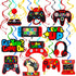 Video Game Birthday Hanging Swirls Red Video Game Party Decorations 20Pcs Game On Ceiling Streamers Gaming Birthday Party Hanging Decorations or L...