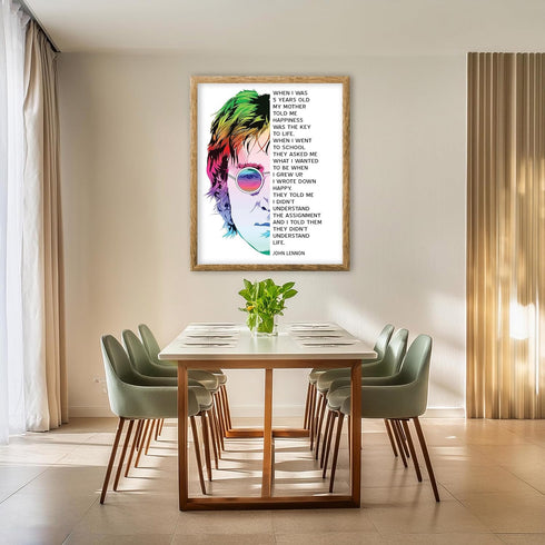 Posterizer 1 pcs-John Lennon life quotes-retro typography-Musical Art Collection-Quotes and Poems-Gift for Men Women Entrepreneur Teens-Decor for ...