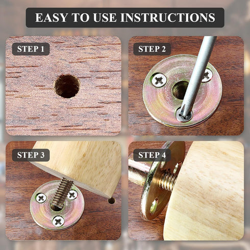 12pcs Round Base T-Nut, 1/4"-20 Carbon Steel Iron Plate Nut Screw-in T Nuts Flange Insert Female Thread Furniture Hardware Accessories...