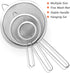 3Pcs Super Wire Extra Fine Mesh Strainer with Handle, Small Medium Large Size Sifter Metal Strainer Set, Stainless Steel Sieve Fine Mesh Strainers...