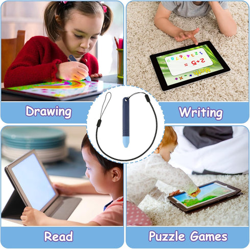 Kid Friendly Stylus Pen, 3.94x0.51 in Child Writing Tablet Toddler Silicone Baby Touchscreen with Lanyard Compatible Accessories with All Touch Sc...