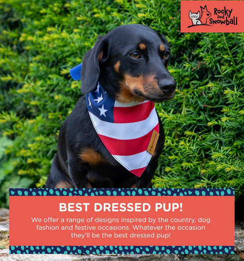Dog Bandanas, Pet Bandanas for Dogs - Puppy Bandana, Reversible Scarf, Soft & Breathable, Dog Scarf for Medium & Large Dogs...