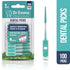Soft Rubberized Dental Picks Mint Brush Picks, 100 Count (4 Packs, Mint)...