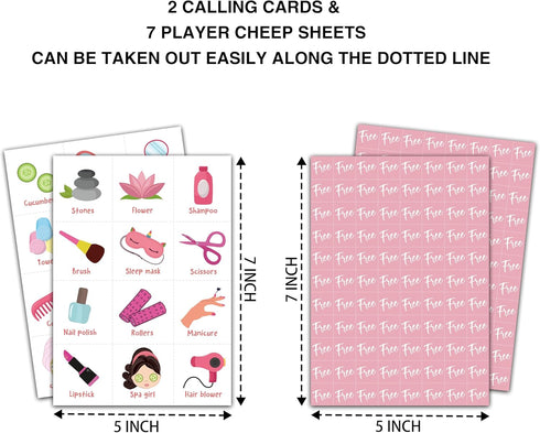 Spa Bingo Cards, Beauty Themed Bingo Games for 24 Players, Spa Games for Family Friends Large Group Activities, Sleepover Party Favors Supplies De...