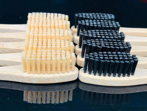 Bamboo Toothbrush Medium Bristle, 10Pcs Biodegradable Bulk Wooden Toothbrushes...