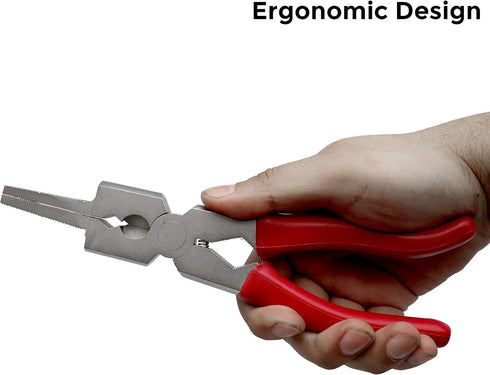 8” Mig Welding Plier, Nozzle Cleaner, Rounded Hammer Face, Tempered Wire Cutter, Ergonomic Vinyl Coated Handle, PM08, Strong Hand Tools...