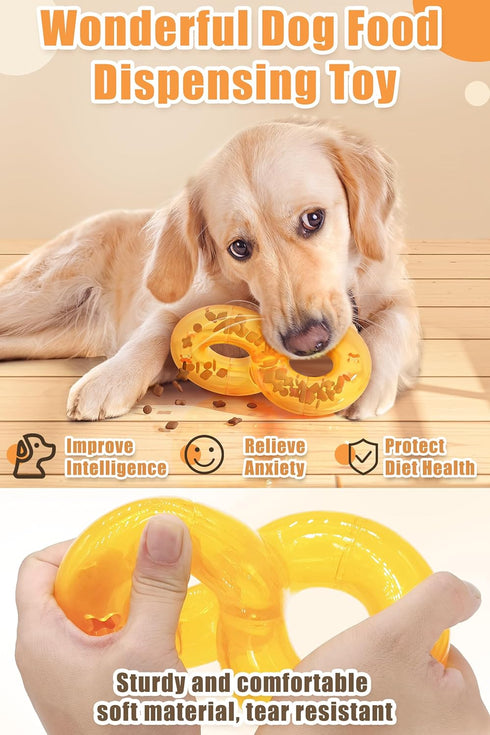 2024 New Treat Dispensing Dog Toys Dog Puzzle Toy, Nontoxic Bite Food Ball Slow Feeder Dog Bowls, Dog Treat Dispenser Toy Exercise Game IQ Trainin...